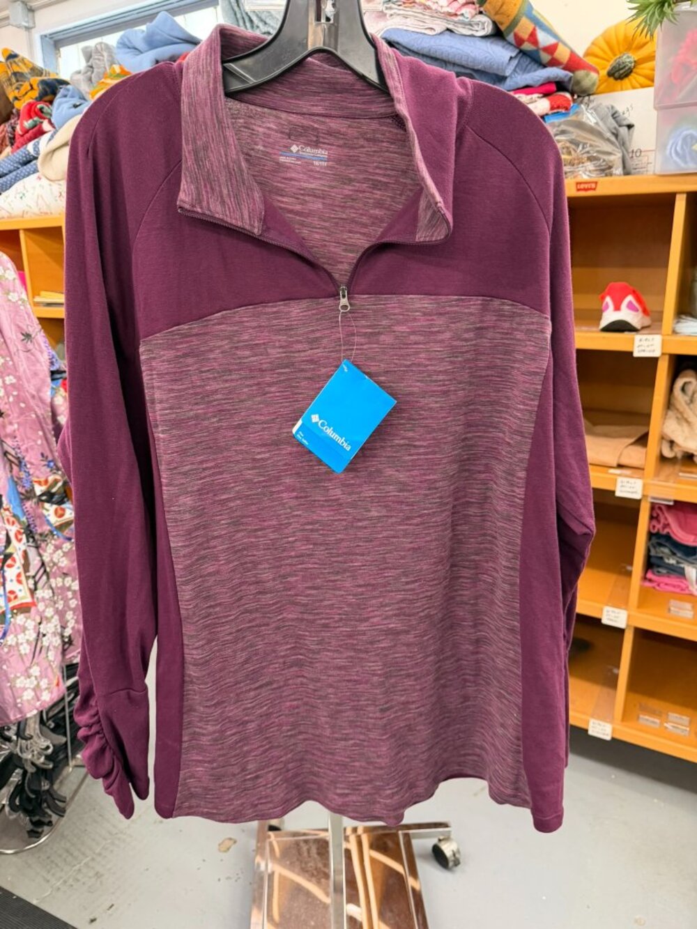 NWT COLUMBIA OuterSpaced II Ruched Cuffs Half Zip